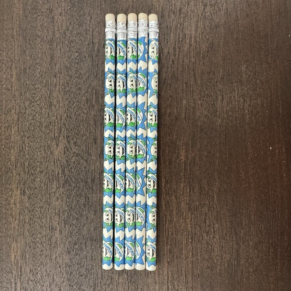 Vintage "Our Earth" Pencils with Eraser Set of 5 School Supplies Unused